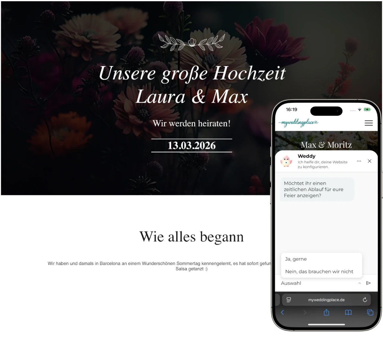 Anleitung zur Erstellung einer Hochzeitswebsite